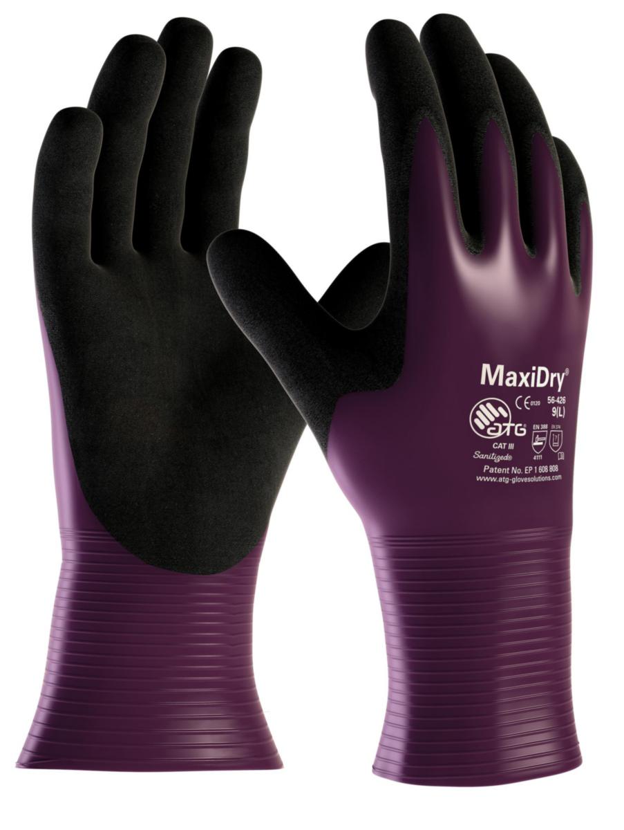 Montagehandske MaxiDry 56-426 - MONTAGEHANDSKE MAXIDRY 56-426 HELDOPPAD VÄTSKETÄT LILA STL11