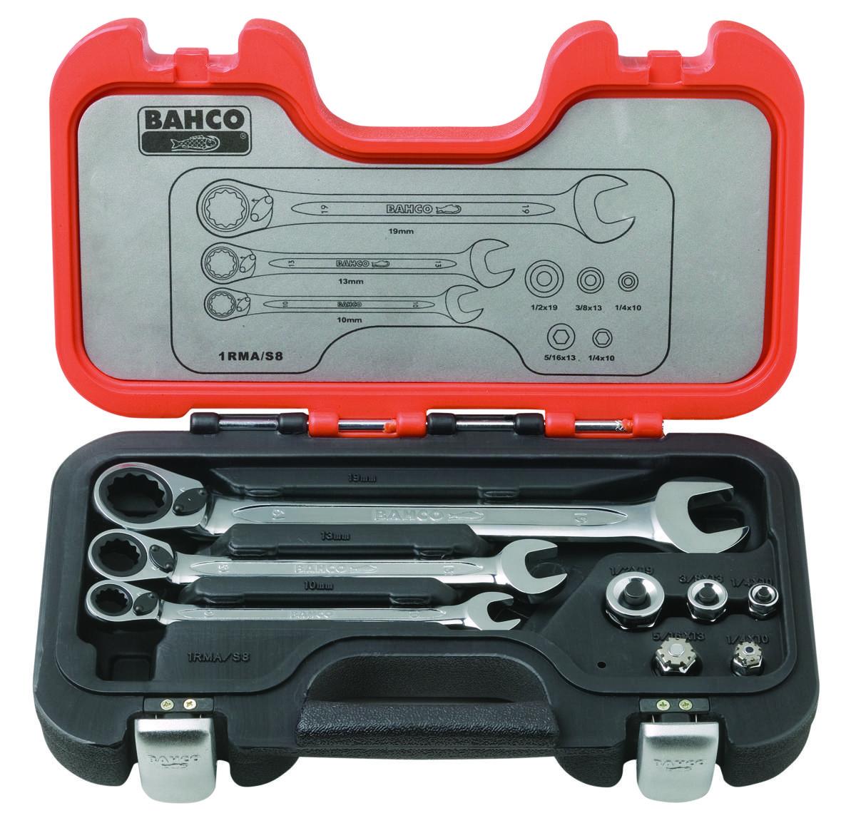Spärringnyckelsats Bahco 1RMA/S8 - HYLSADAPTERSET 1RMA/S8 BAHCO