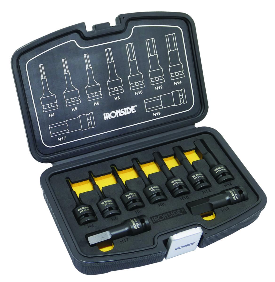 Kraftbitshylssats Ironside 1/2" Insex, 9 delar - KRAFTINSEXHYLSA SATS 4-19MM 9-DEL IRONSIDE 102203