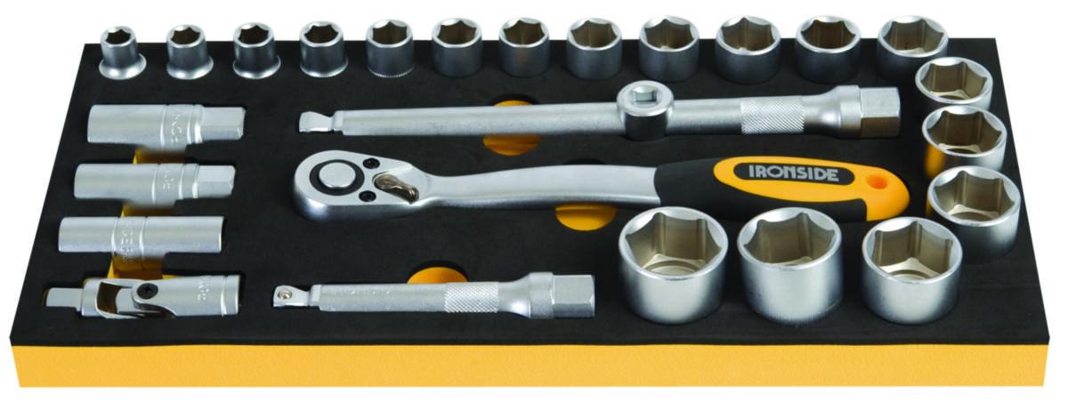 Hylsnyckelsats Ironside tum 1/2" modul, 26 delar - INBYGGNADSMODUL TUM 1/2" SATS 26-DEL IRONSIDE 100251