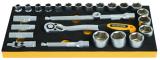 Hylsnyckelsats Ironside tum 1/2" modul, 26 delar