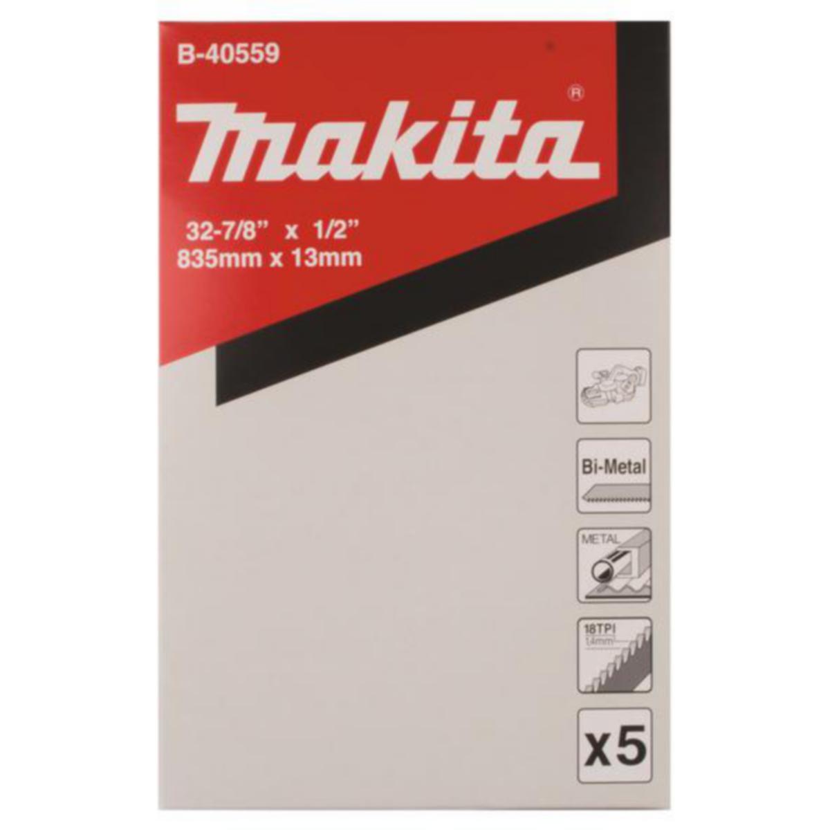 Bandsågblad Makita B-40559 - BANDSÅGSBLAD 13X0.5X8 35MM 18T 5-PACK MAKITA B-40559