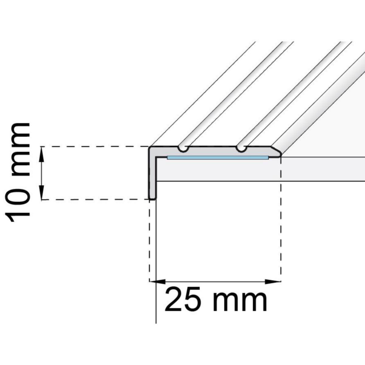 Trappkantslist Habo A31 - TRAPPKANTSLIST A31 2000MM SILV HABO 14687