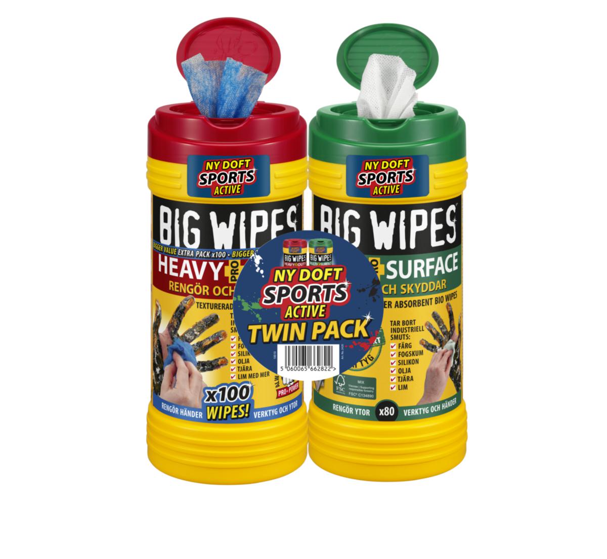 Rengöringsduk BIG WIPES mix 2-pack - BIG WIPES TWINPACK 1 ST HD RÖTT LOCK + 1 ST MS GRÖNT LOCK