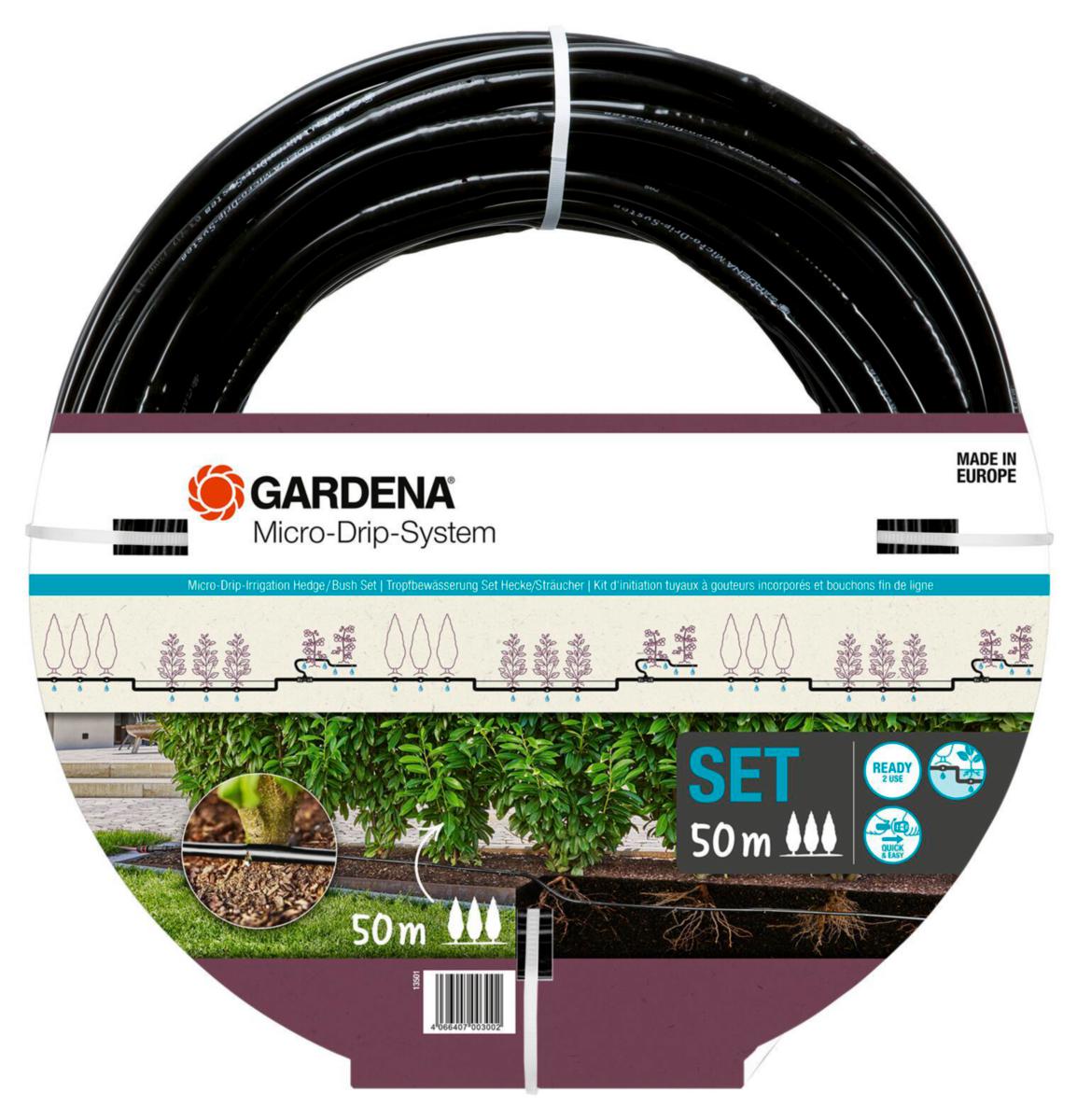 Micro-Drip Gardena Startset Buskar/Häckar - DROPPSLANG 50M BUSKAR / HÄCKAR GARDENA 13501-20