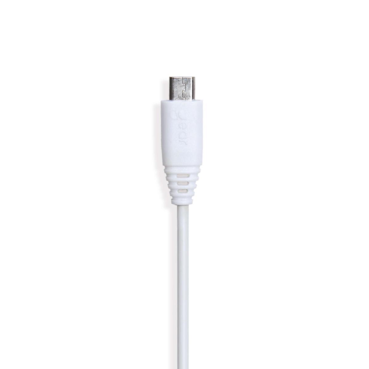 Laddkabel, USB-A till Micro-USB - LADDKABEL USB-A TILL MICROUSB 1M, VIT RUND KABEL