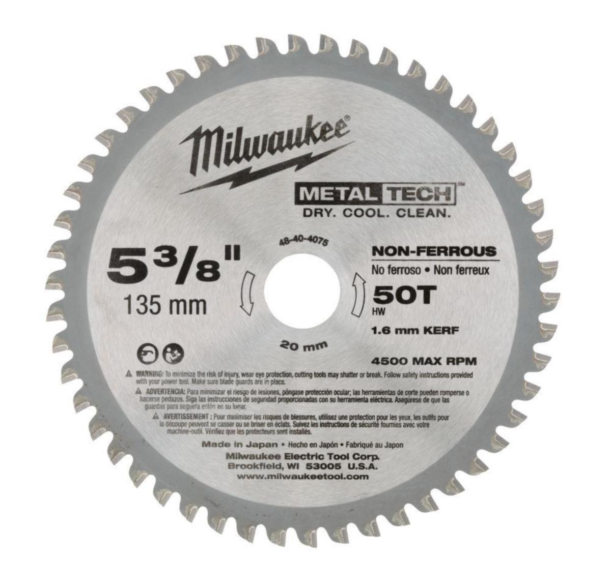 Cirkelsågsklinga Milwaukee Metall - CIRKELSÅGKLINGA 135/20/50T MILWAUKEE 48404075
