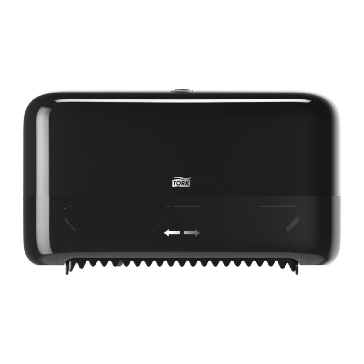 Toalettpappershållare Tork Twin T7 coreless - TORK TWIN CORELESS MID-SIZE TOILET ROLL DISPENSER T7 BLACK