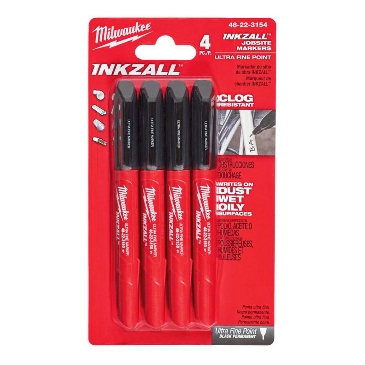 Markörpenna Milwaukee Inkzall Ultra Fine - MÄRKPENNA ULTRA FINE SET 4P MILWAUKEE 48223154