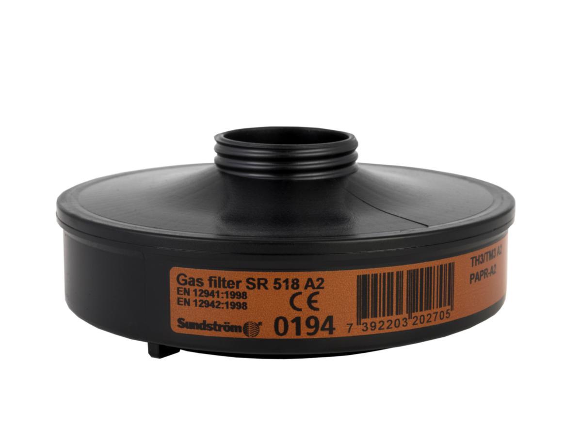 Filter till Sundström andningsskyddsystem - GASFILTER 518 A2 1 PAR=2 ST SUNDSTRÖM H02-7012
