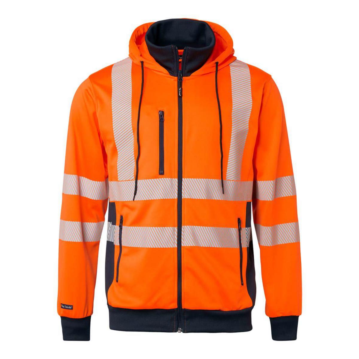 Hoodtröja zip Top Swede 1729 - HUVJACKA TOPSWEDE 1729 VARSEL ORANGE KL.3 3XL