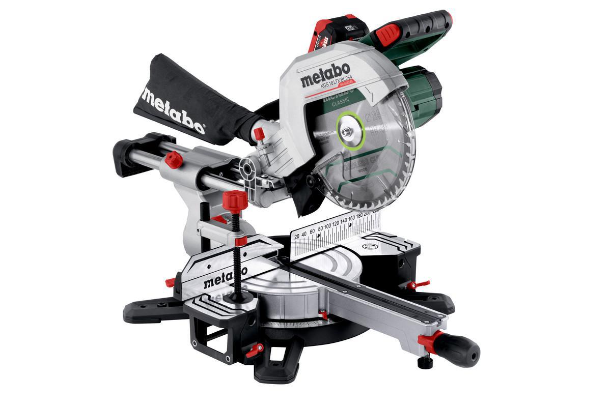 Kap-/gersåg Metabo KGS 18 LTX BL 254 2x8.0 Ah - KAP-/GERSÅG METABO KGS18LTX254 18V 2X8AH 254MM 90° 305X92MM