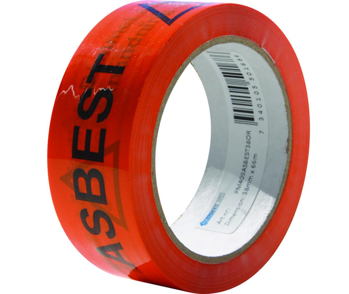 Varningstejp asbest Stokvis - TEJP VARNING ASBEST 66MX38MM STOKVIS PM409ASBEST38OR