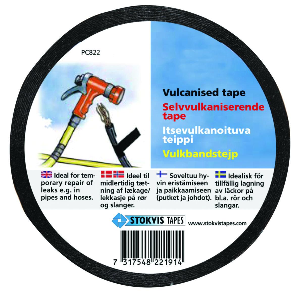 Vulkbandtejp Stokvis - TEJP VULKBAND 19MM X 10M STOKVIS PC8221910