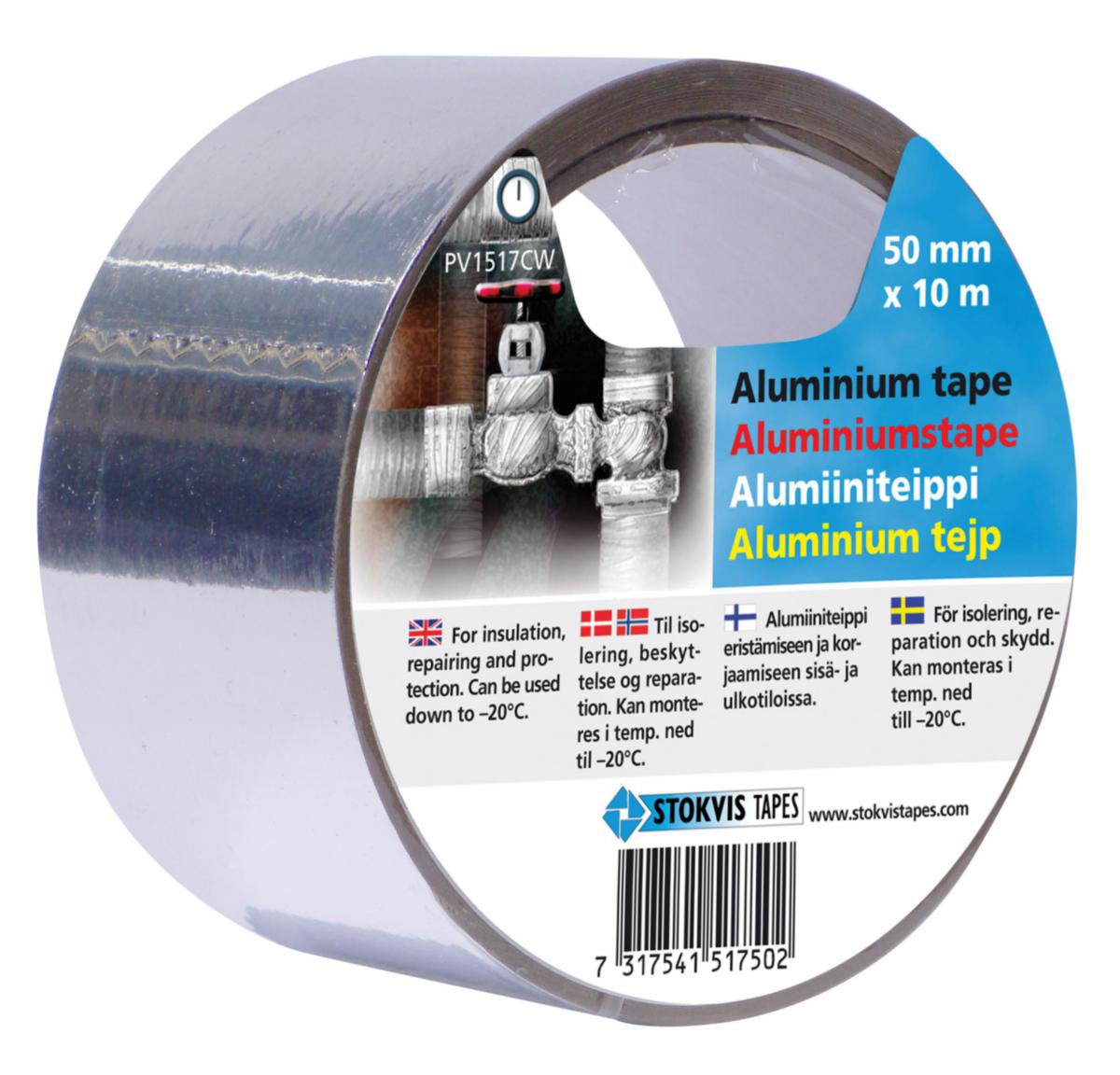 Aluminiumtejp Stokvis - TEJP ALUMINIUM 10M X 50MM STOKVIS PV1517CW5010