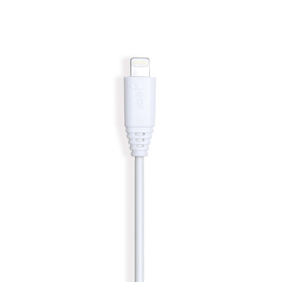 Laddkabel, USB-A till Lightning - LADDKABEL LIGHTNING 1M VIT MFI RUND KABEL
