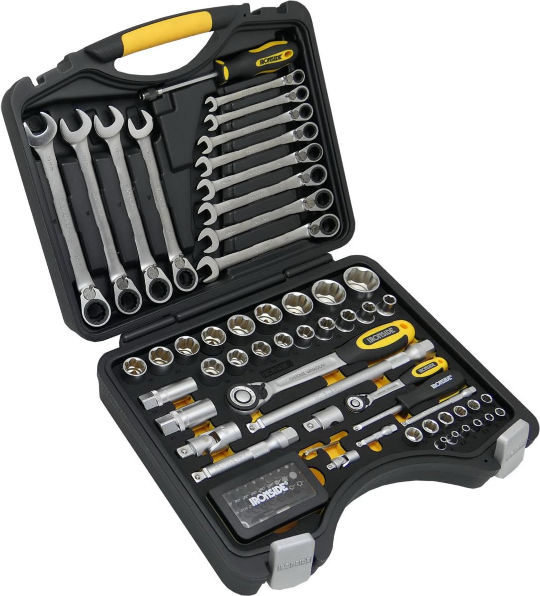 Hylsnyckelsats Ironside 1/4", 1/2", 90 delar - HYLSNYCKELSATS FL.DR 1/4. 1/2" 90 DELAR IRONSIDE 102677