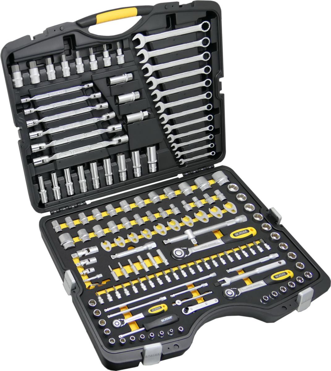Hylsnyckelsats Ironside 1/4", 3/8", 1/2", 148 delar - HYLSNYCKELSATS 1/4.3/8.1/2" 148 DELAR IRONSIDE 102653