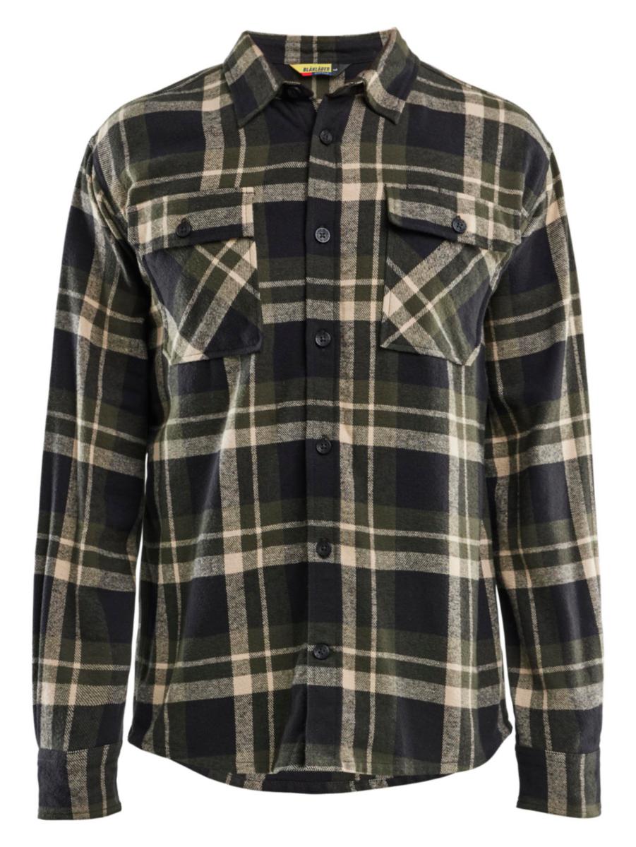 Flanellskjorta Blåkläder 3288-1168 - SKJORTA GRÖN/SVART 4XL BLÅKLÄDER 3288116842984XL