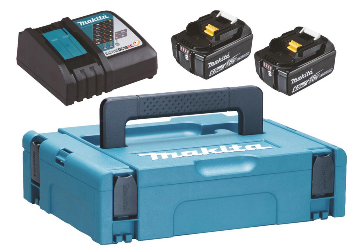 Batterikit Makita DC18RC 6.0 Ah - BATTERIKIT 18V 2X6.0AH MAKPAC MAKITA 198116-4