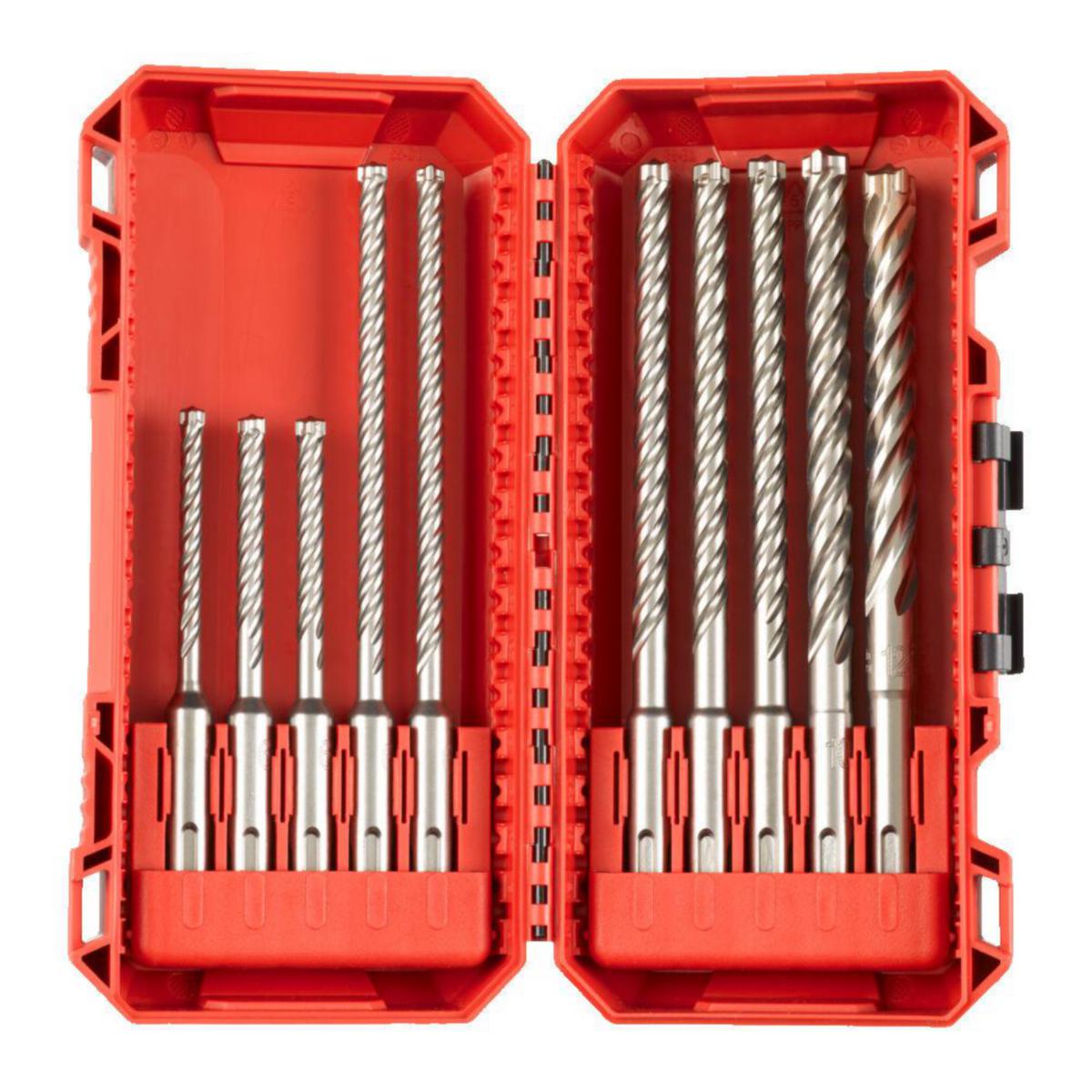 Hammarborrsats Milwaukee SDS+ MX4 Ø5-12mm 10-del - HAMMARBORRSET SDS+ MX4 POF 10P MILWAUKEE 4932492115