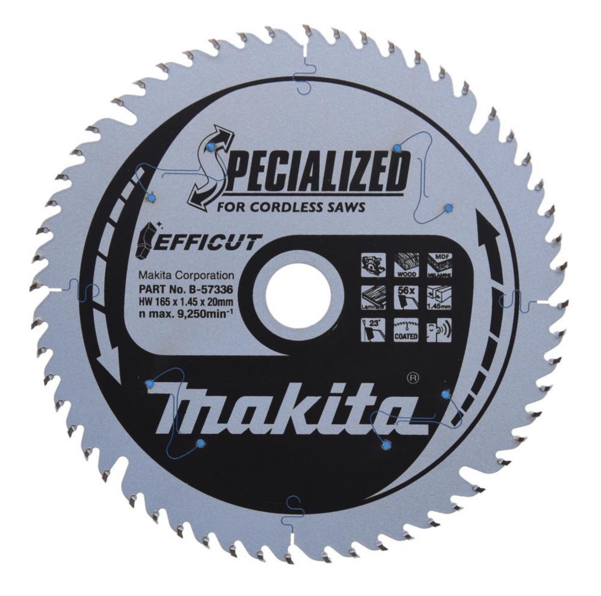 Sågklinga Trä/mdf Makita för Batterisågar - SÅGKLINGA 56T 165X20X1,45MM MAKITA B-57336