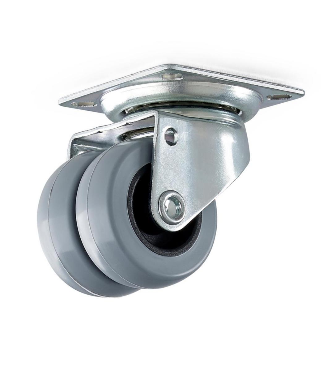 Länkhjul med platta Habo Svart nav - LÄNKHJUL DUBBELT 50MM MED PLAT HABO 14058