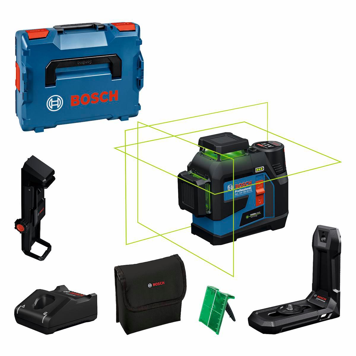 Linjelaser BOSCH GLL 12V-100-33 CG L-boxx - LINJELASRAR GLL 12V-100-33 CG BOSCH 0601065401