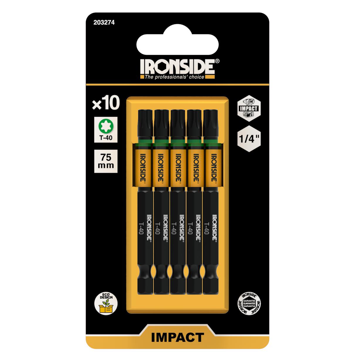 Kraftbits Ironside Torx 10-pack - KRAFTBITS TX40 75MM 10-PACK IRONSIDE 203274