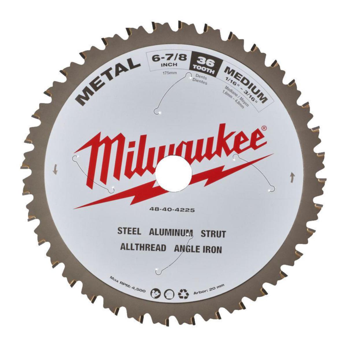 Cirkelsågsklinga Milwaukee Metall - SÅGKLINGA MET 174X20X36T MILWAUKEE 48404225