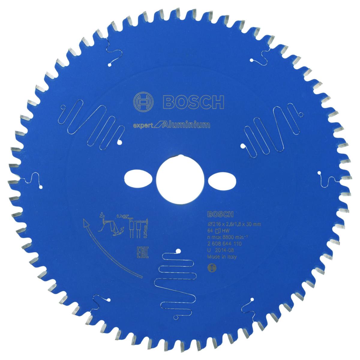 Cirkelsågklinga Bosch Expert Aluminium - SÅGKLINGA 216X30X2.6MM 64T EXP ALU BOSCH 2608644110