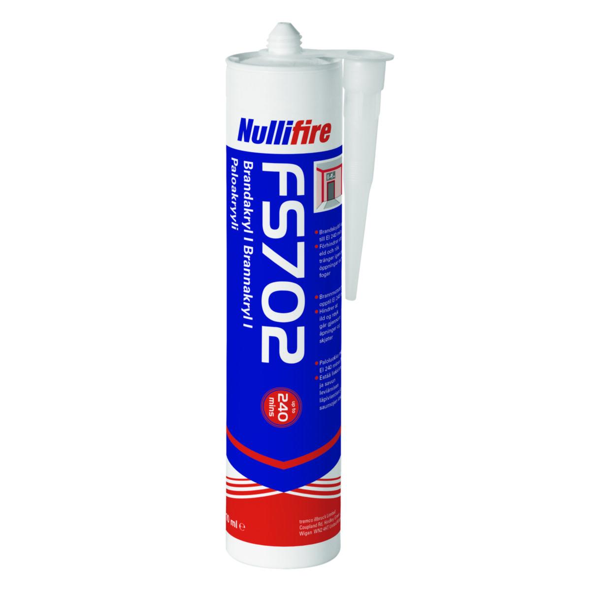 Brandfogmassa Akryl Nullifire FS702 - BRANDFOG FS702 VIT 310 ML NULLIFIRE 501408