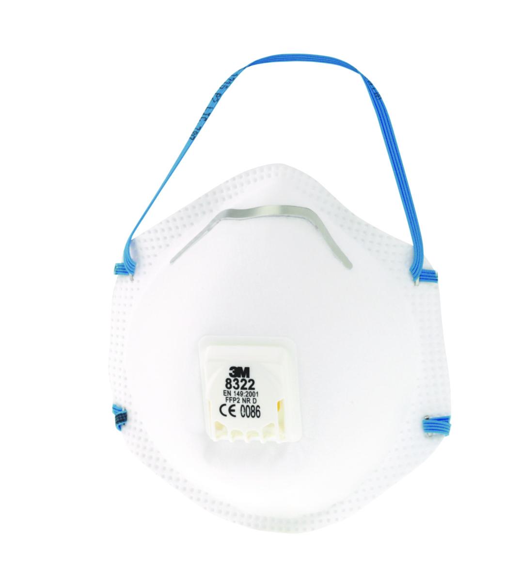 Filtrerande halvmask 3M 8300 serien - DAMMSKYDD 8322 P2 VENTIL 10/ 3M KLASS 2 7100010817