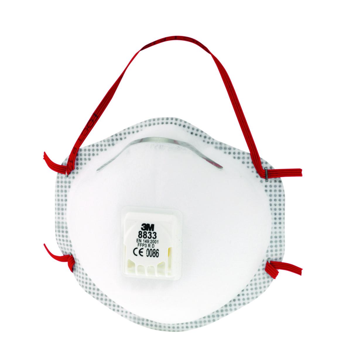 Filtrerande halvmask 3M 8300 serien - DAMMSKYDD 8833 P3 VENTIL 10/ 3M KLASS 3 7100057145