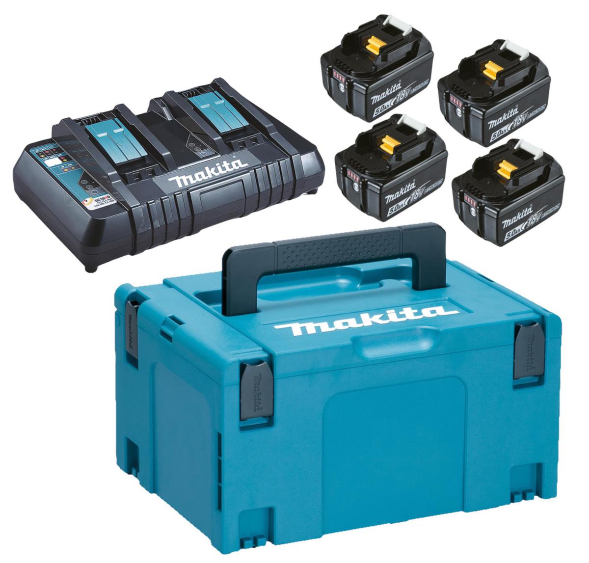 Laddpaket Makita 18V 4x5.0 Ah - POWERPACK - BL1850BX4. DC18RDX MAKITA 197626-8