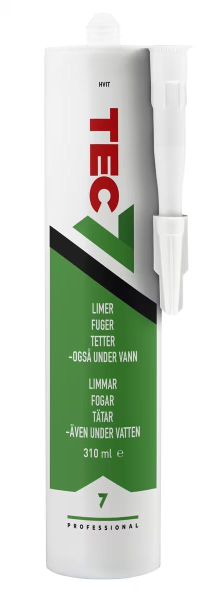 Monteringslim Tec7 - MONTERINGSLIM 310ML VIT T7 TEC 7 RELEKTA T535206