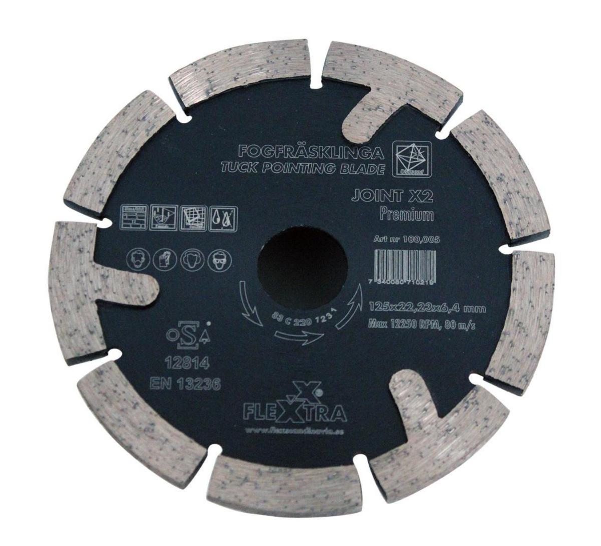 Diamantfogfräsklinga Flexxtra Joint X2 - DIAMANTFOGFRÄSKL.125X6.4 ENKEL JOINTX2 SINTR.FLEXXTRA 100.005