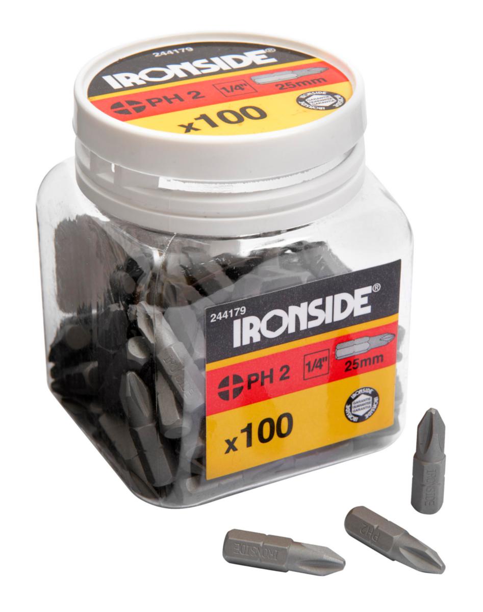 Bits Ironside Phillips 100-pack - BITS PH2 RED X 25MM 100/FRP IRONSIDE 244180