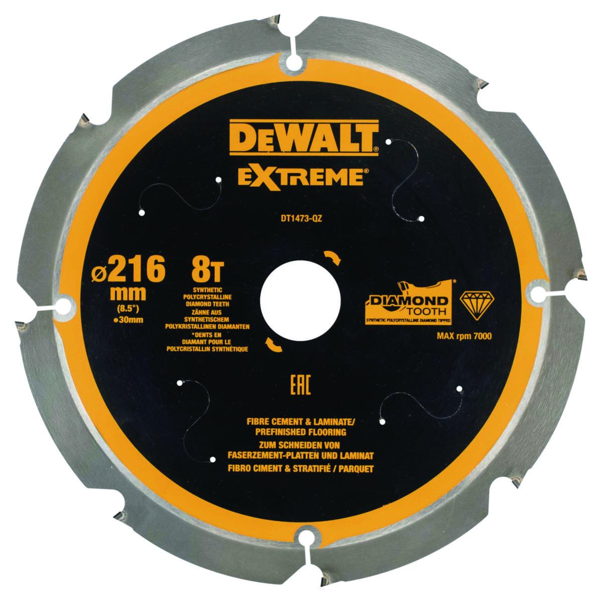 Diamantklinga DEWALT Extreme - DIAMANTKL.216X30MM X8T DEWALT  FIBERCEMENT DT1473-QZ