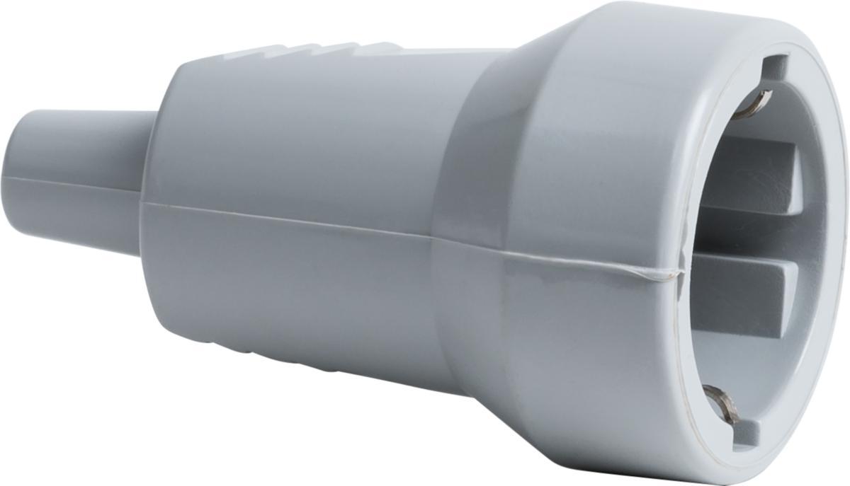 Skarvuttag med brytskydd, jordat - SKARVKONTAKT 10A HONA GRÅ PVC UTTAG TERMOPLAST GE 08.0056572