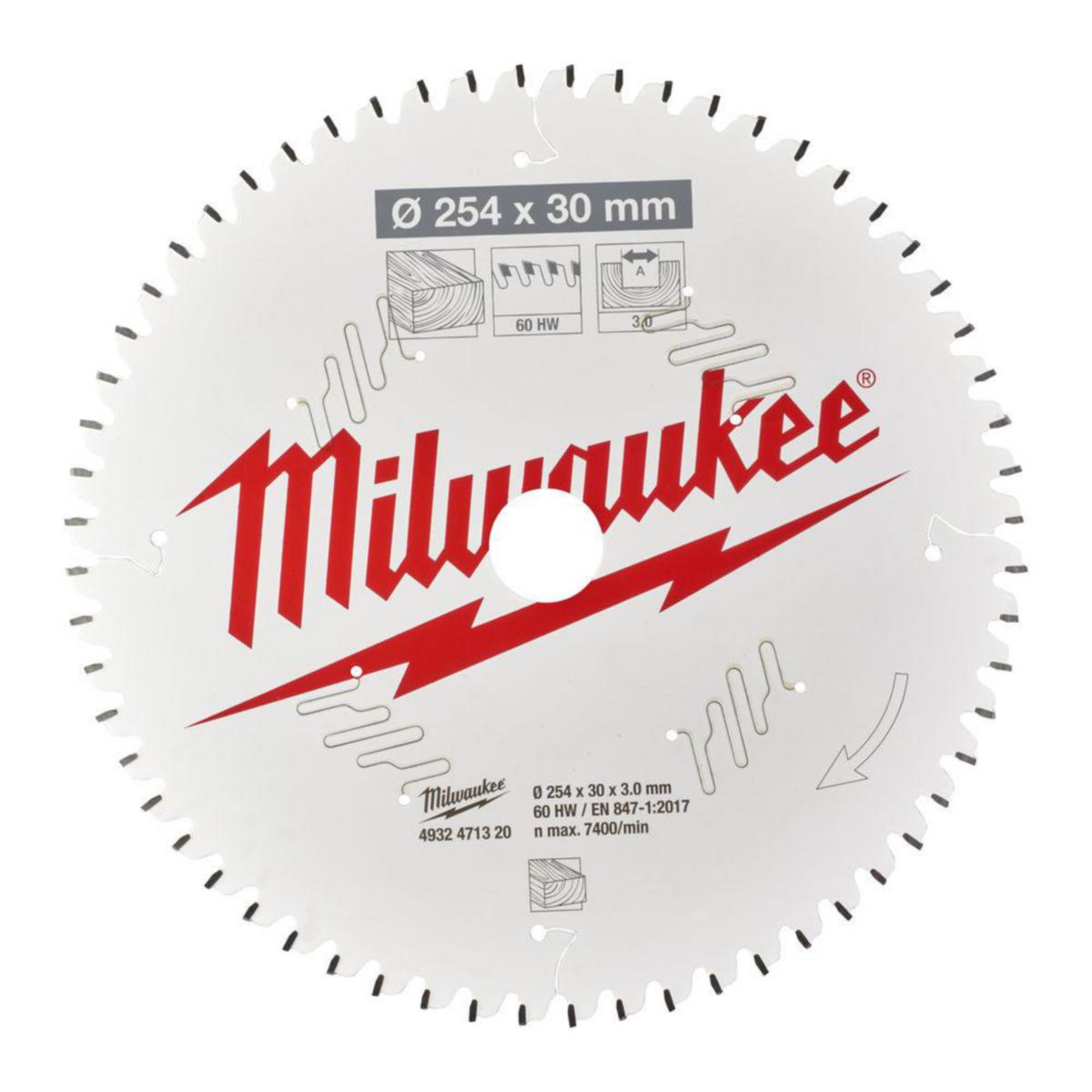 Sågklinga Milwaukee Trä t Kap-/Gersåg - SÅGKLINGA MS W254X30X3.0X60 MILWAUKEE 4932471320