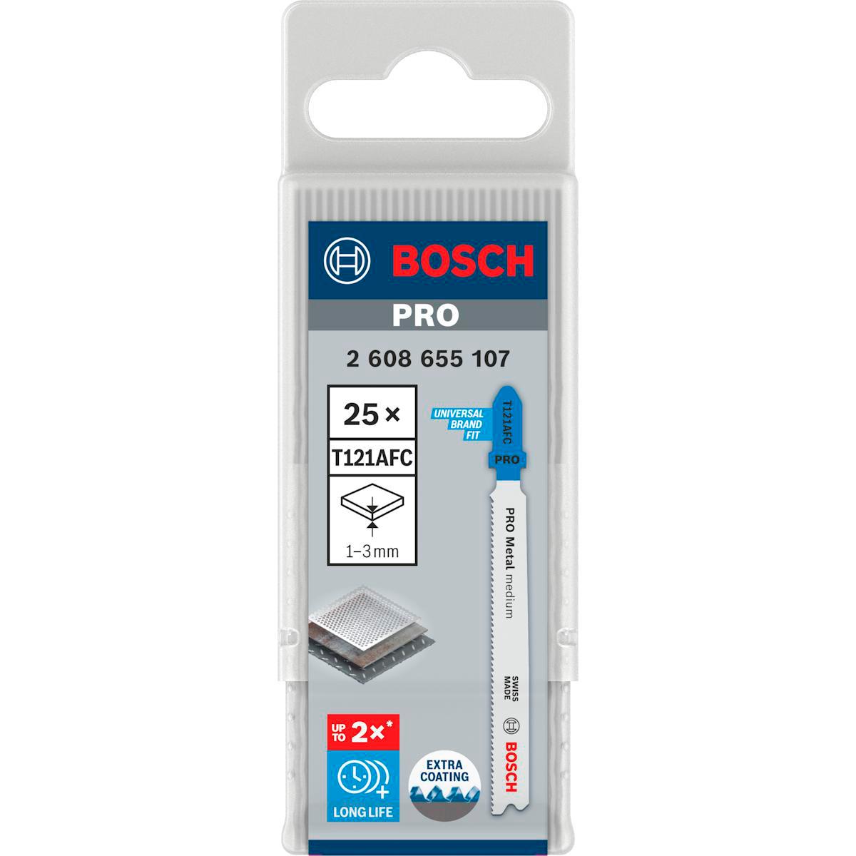 Sticksågblad Bosch PRO BIM Plåt 1-3 mm - STICKSÅGBLAD T121AFC MET 25/FP BOSCH 2608655107