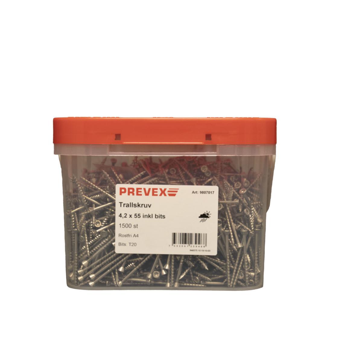 Trallskruv Prevex A4 - TRALLSKRUV 4.2X55 A4 RFR 1500/ PREVEX 9807017