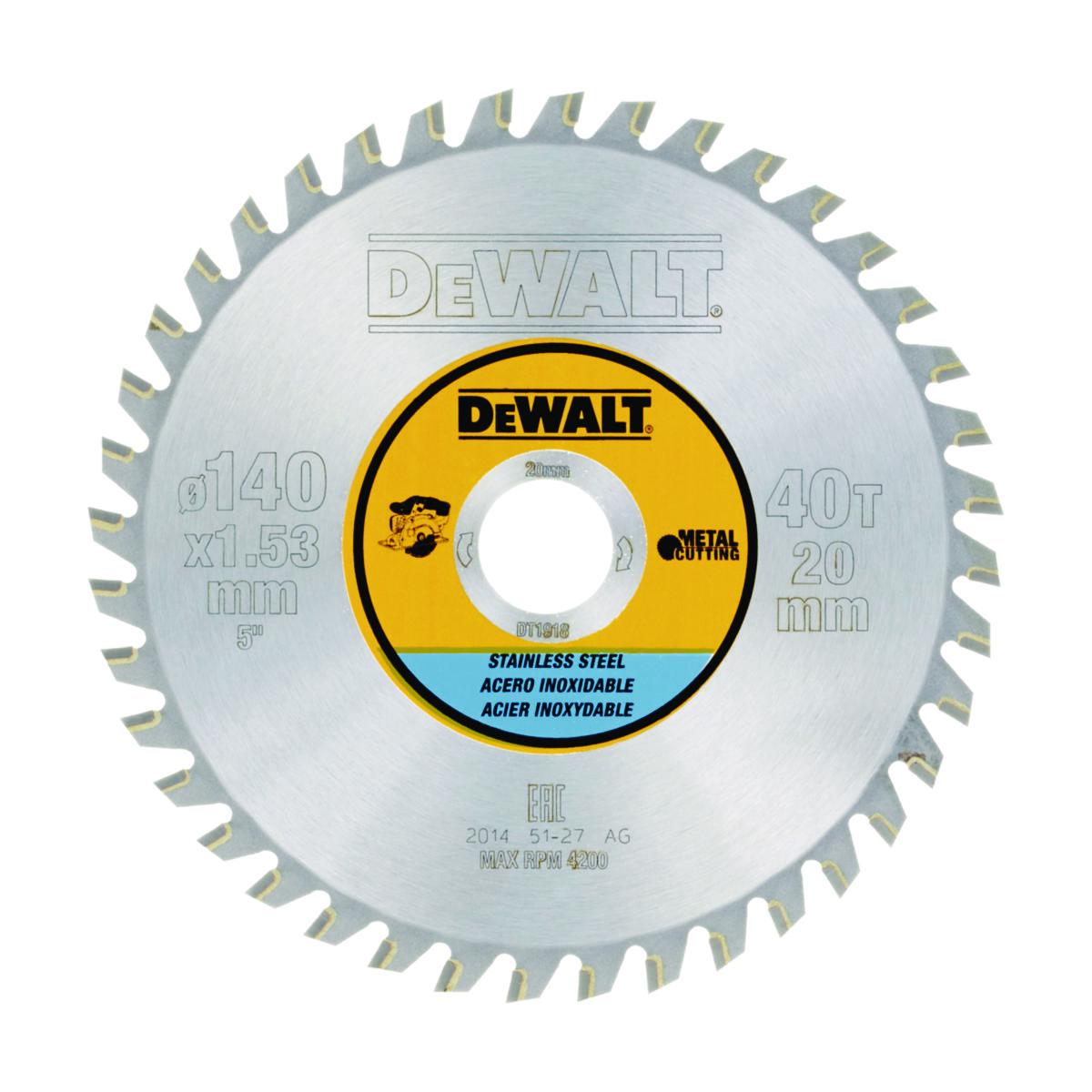 Cirkelsågklinga DEWALT RF - SÅGSKLINGA 140X20MM 40T RF DEWALT DT1918-QZ