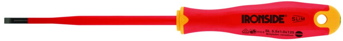 Skruvmejsel Ironside Spår Slim 1000V - SKRUVMEJSEL SL1000V 5,5X125MM SLIM 3-KOMP.IRONSIDE 100634