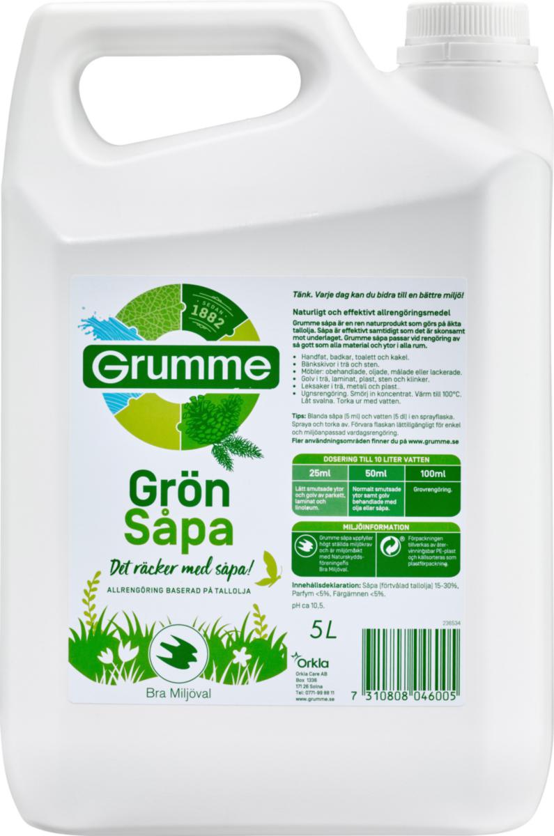 Rengöring Grumme Såpa - RENGÖRING SÅPA GRÖN GRUMME 5L 