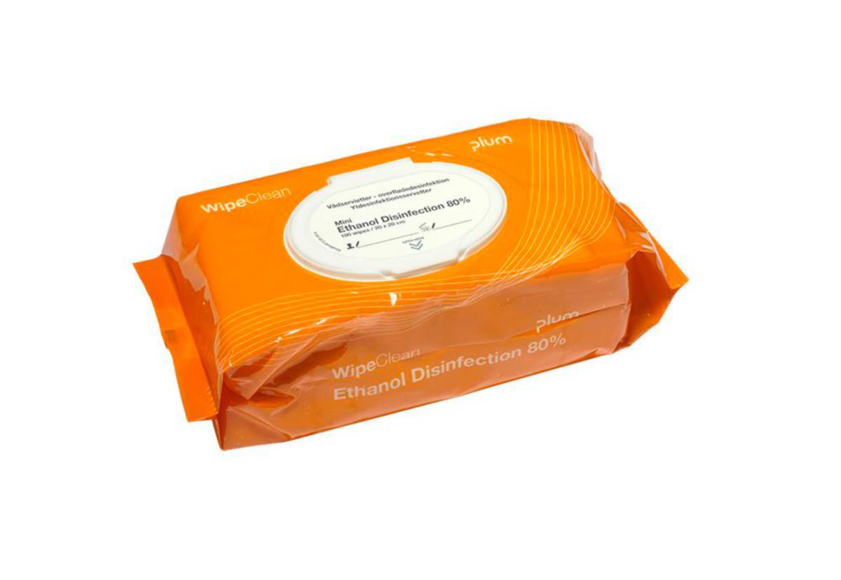 Ytrengöringsservett Plum 5252 - YTRENGÖRING ENGÅNGSDUK 20X20 ETHANOL DESINF80%  100ST/FRP