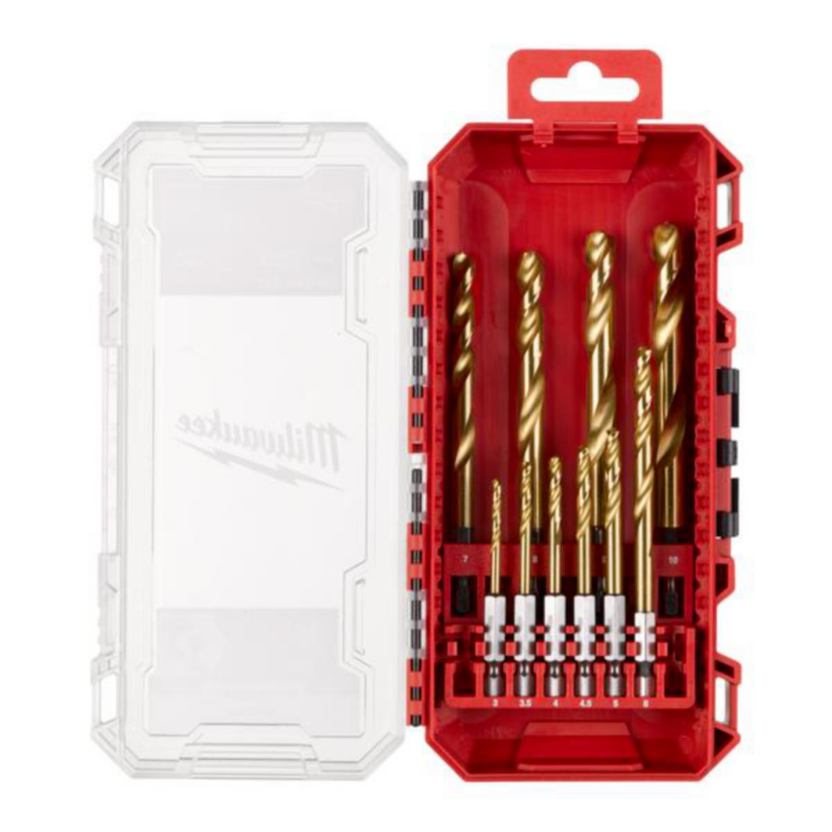 Metallborrsats Milwaukee HSS-TIN ¼″ hex-fäste - METALLBORRSET HSSG-TIN POF 10P MILWAUKEE 4932493865