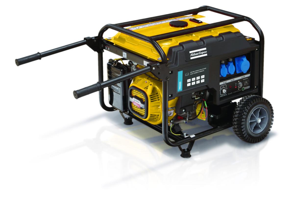 Elverk Atlas Copco P6500T med hjul - ELVERK P6500T 6.5KVA. 230/400V ATLAS COPCO 8170023103