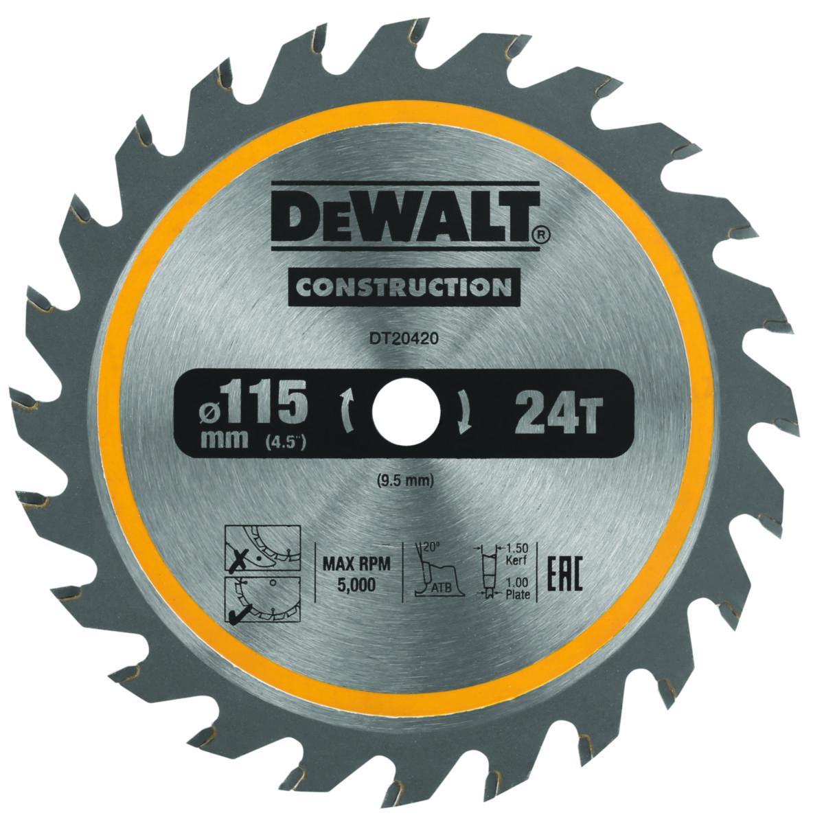 Cirkelsågklinga DEWALT DT20420 TCT - SÅGKLINGA TCT 24T 115MM DEWALT DT20420-QZ